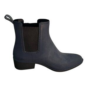 NAVY RUBBER ANKLE BOOTS RAIN BOOTS JEFFERY CAMPBELL HAVANA WOMEN'S SIZE 6